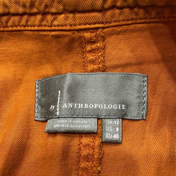 CLOSING SALE! 
Anthropologie Button Down Pleaded Burnt Orange Skirt Size US 8 - Picture 4 of 7